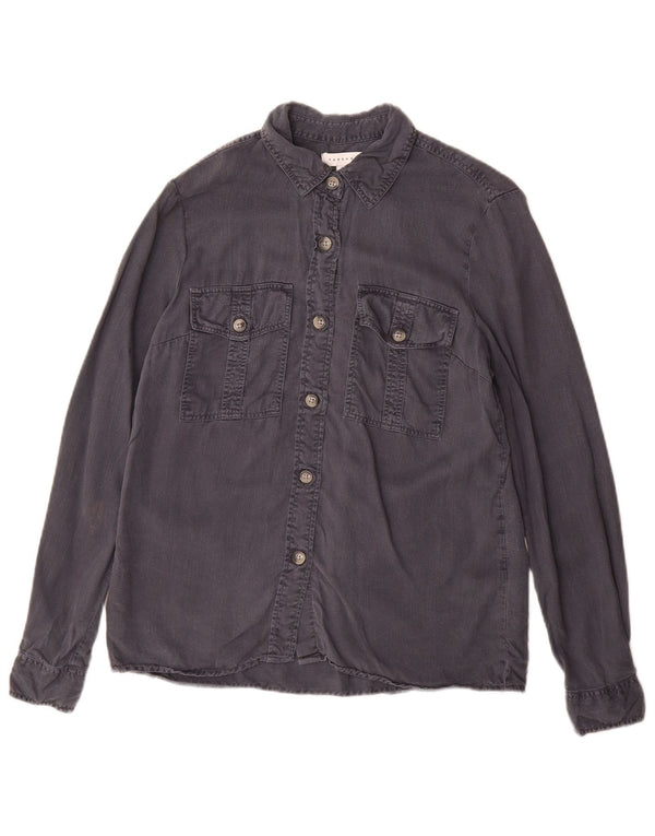Topshop Womens Shirt UK 8 Small Grey Tencel
