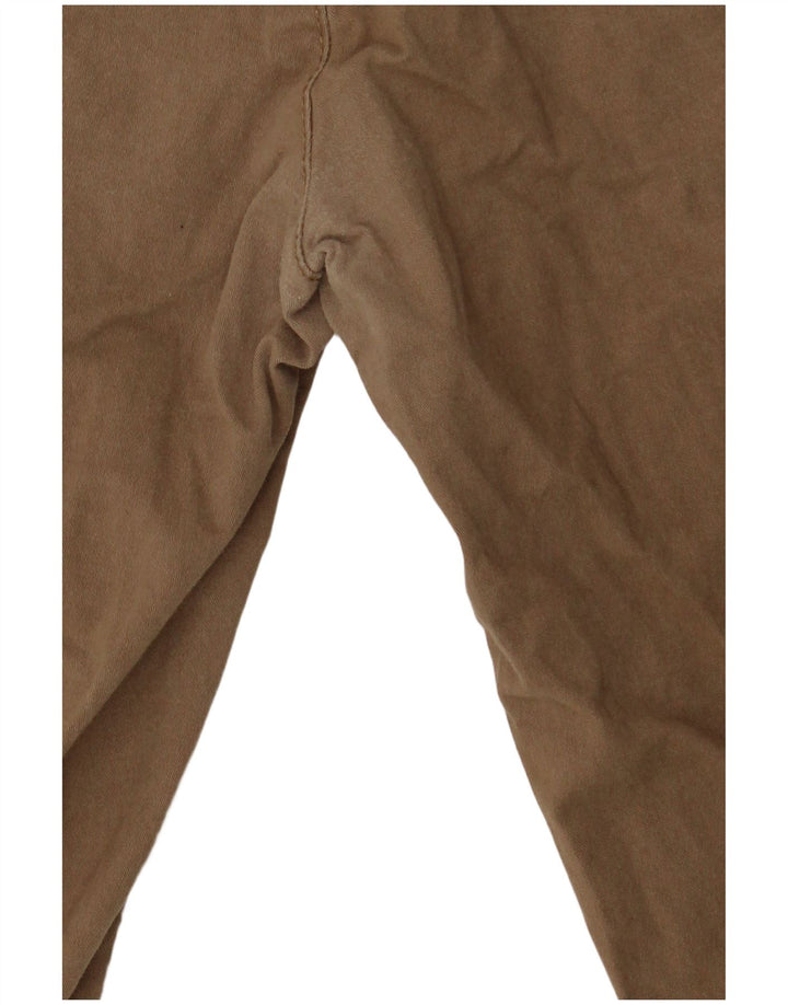 Marks & Spencer Mens Regular Fit Straight Chino Trousers Small Brown Cotton