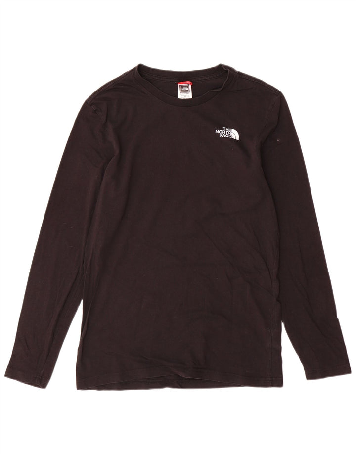 THE NORTH FACE Mens Graphic Top Long Sleeve Small Black Cotton