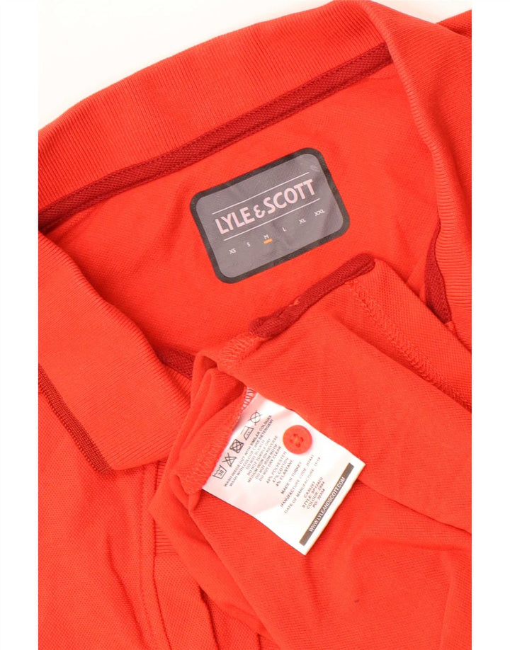 Lyle & Scott Mens Graphic Polo Shirt Medium Red Polyester