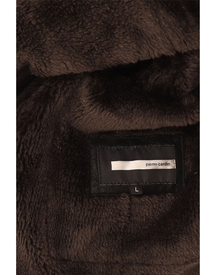 Pierre Cardin Mens 2 Button Sherpa Blazer Jacket UK 40 Large Black