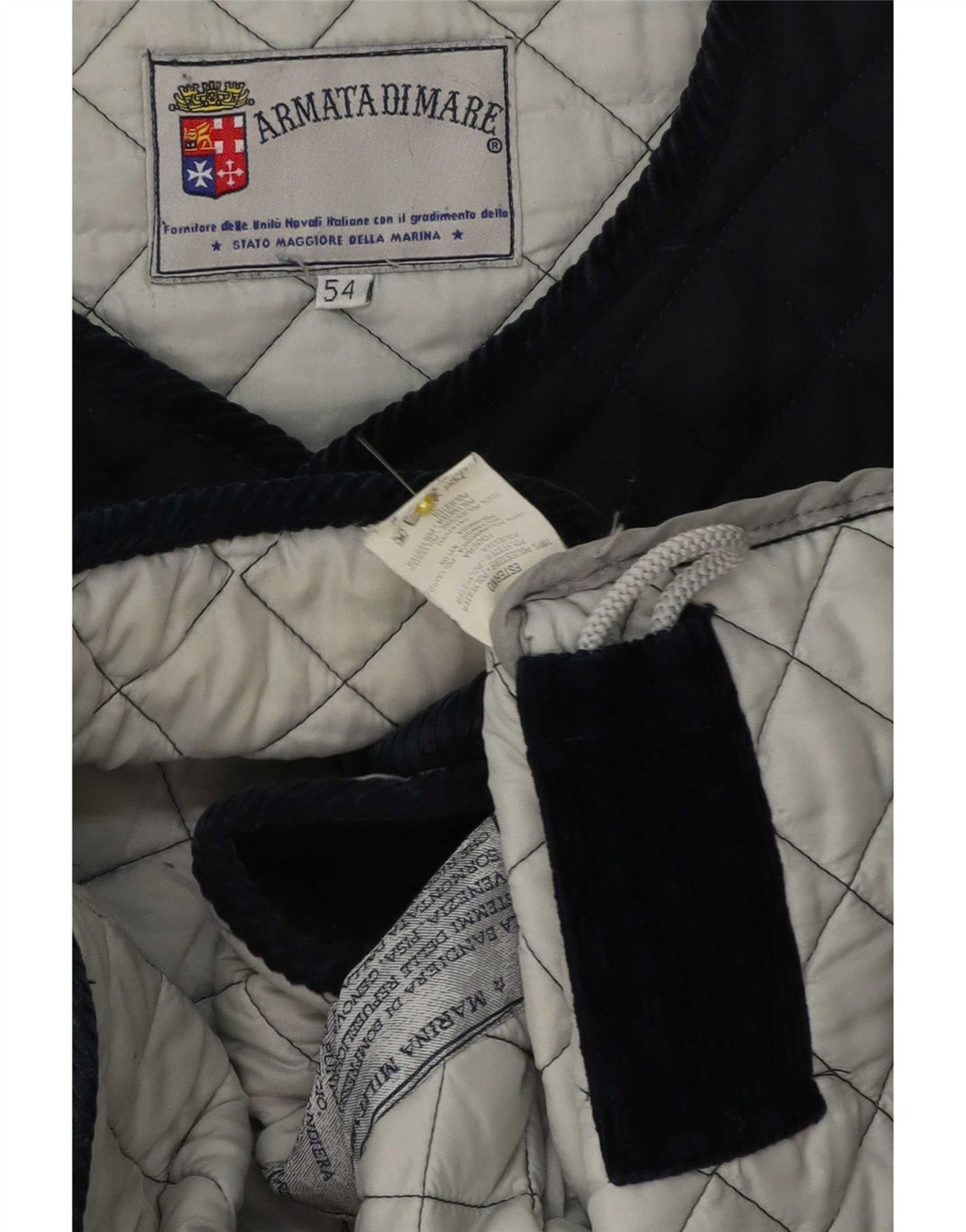 Armata Di Mare Mens Quilted Gilet IT 54 2XL Navy Blue Polyester