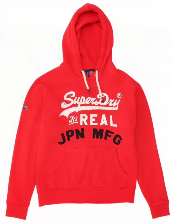 Superdry Mens Graphic Hoodie Jumper Large Red Cotton