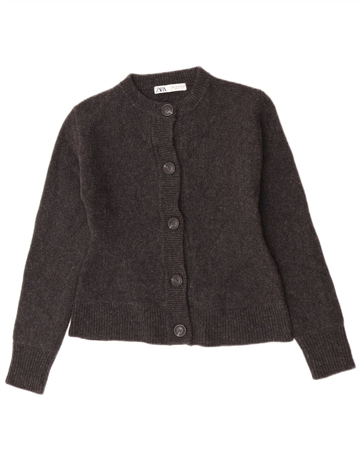 Zara Womens Cardigan Sweater UK 10 Small Grey Flecked