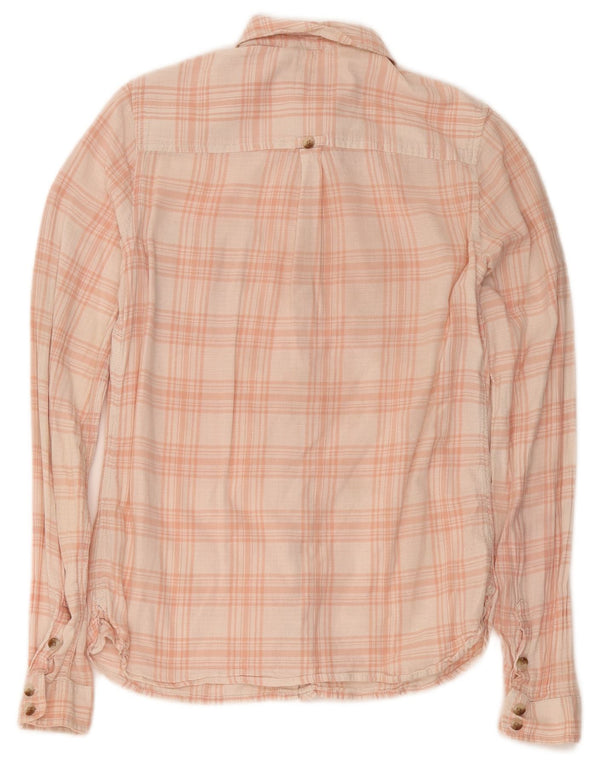 Fat Face Womens Classic Fit Shirt UK 10 Small Pink Plaid Cotton