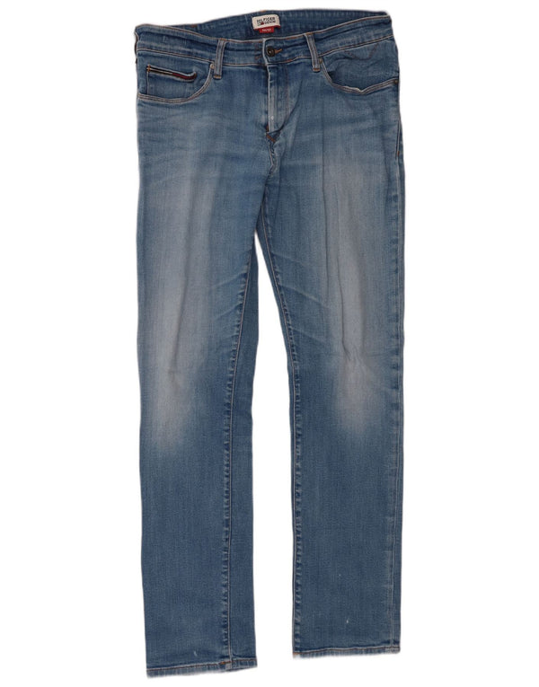 Tommy Hilfiger Mens Slim Jeans W34 L32 Blue Cotton