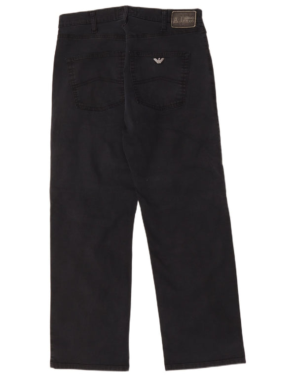 Armani Mens Straight Jeans W32 L28 Black Cotton