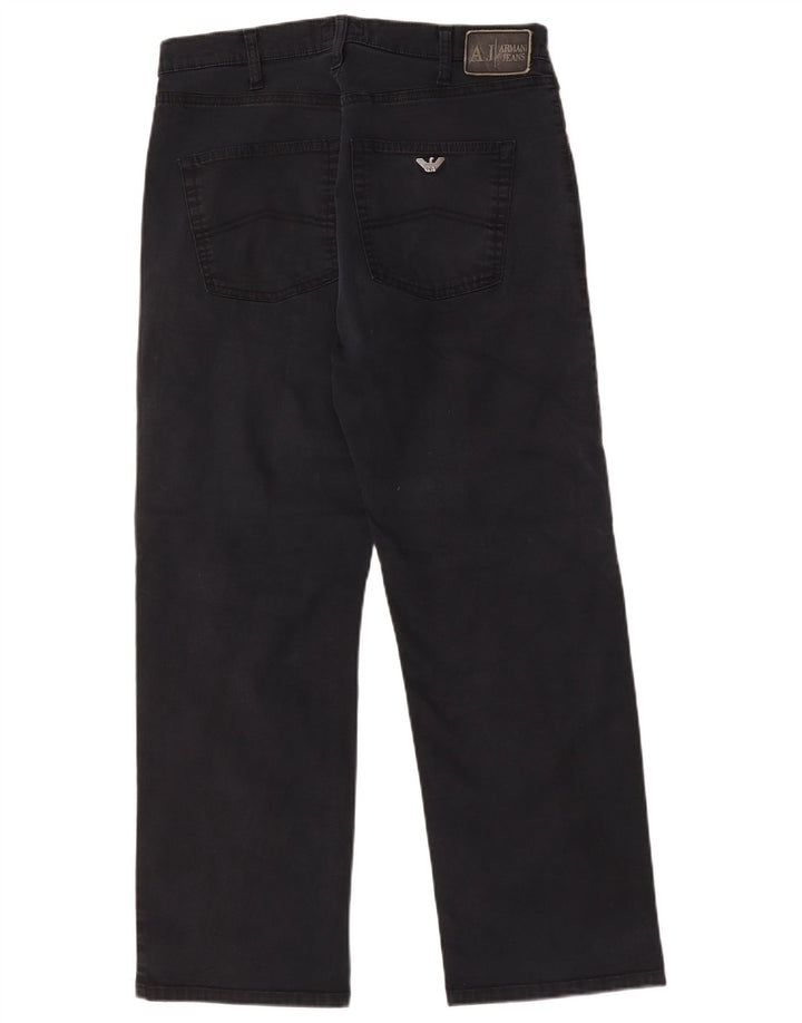 Armani Mens Straight Jeans W32 L28 Black Cotton