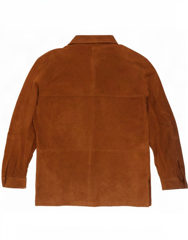 Vintage Womens Oversized Suede Jacket IT 44 Medium Brown Leather