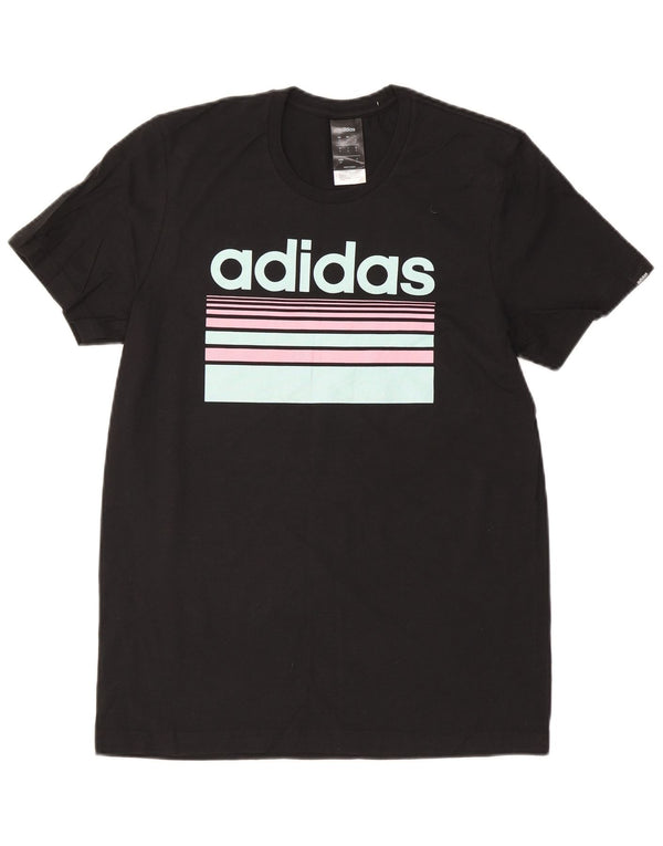 Adidas Mens Graphic T-Shirt Top Small Black Cotton