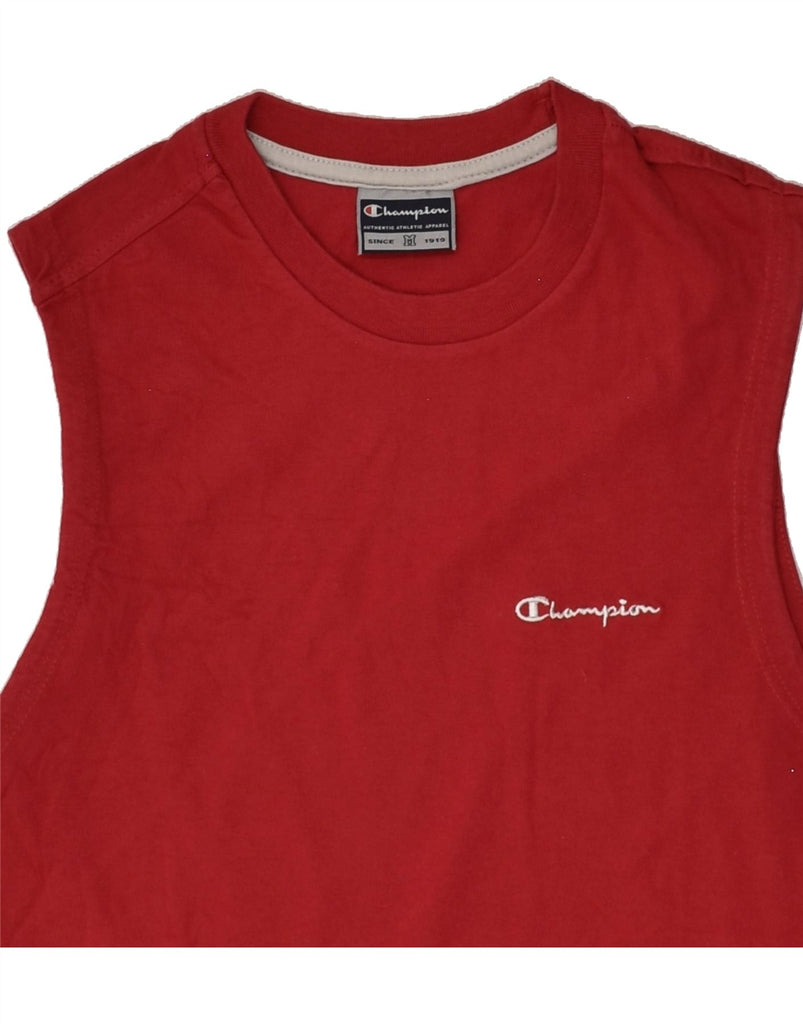 CHAMPION Mens Vest Top Medium Red | Vintage Champion | Thrift | Second-Hand Champion | Used Clothing | Messina Hembry 