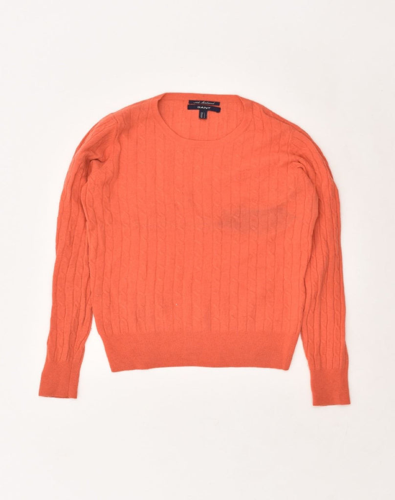 GANT Womens Crew Neck Jumper Sweater UK 14 Large Orange Wool | Vintage Gant | Thrift | Second-Hand Gant | Used Clothing | Messina Hembry 