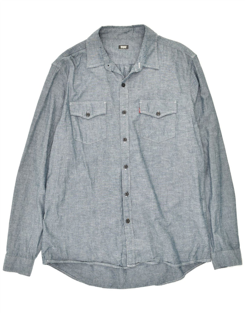 LEVI'S Mens Shirt Medium Grey Cotton | Vintage Levi's | Thrift | Second-Hand Levi's | Used Clothing | Messina Hembry 