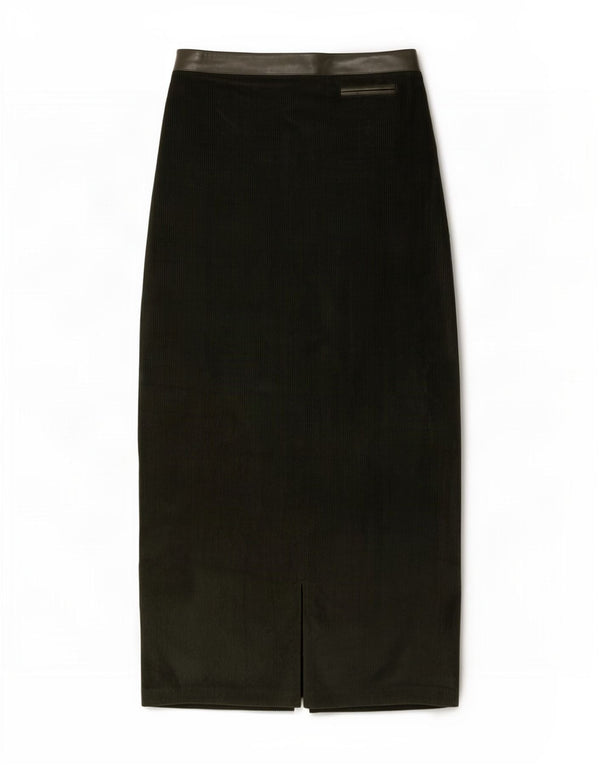 Aria Womens Maxi Corduroy Skirt UK 12 Medium W28 Green Tencel