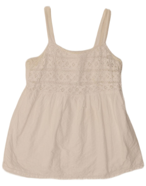 Fat Face Womens Cami Top UK 18 XL White Cotton