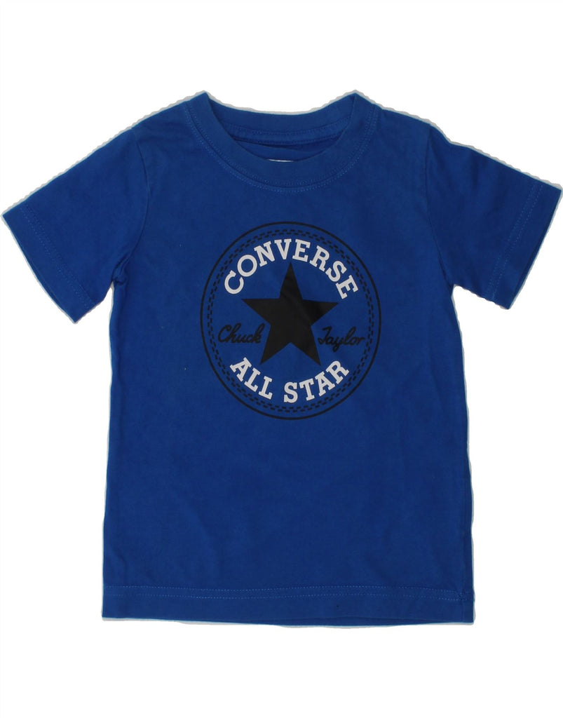 CONVERSE Boys All Star Graphic T-Shirt Top 2-3 Years Blue Cotton | Vintage Converse | Thrift | Second-Hand Converse | Used Clothing | Messina Hembry 