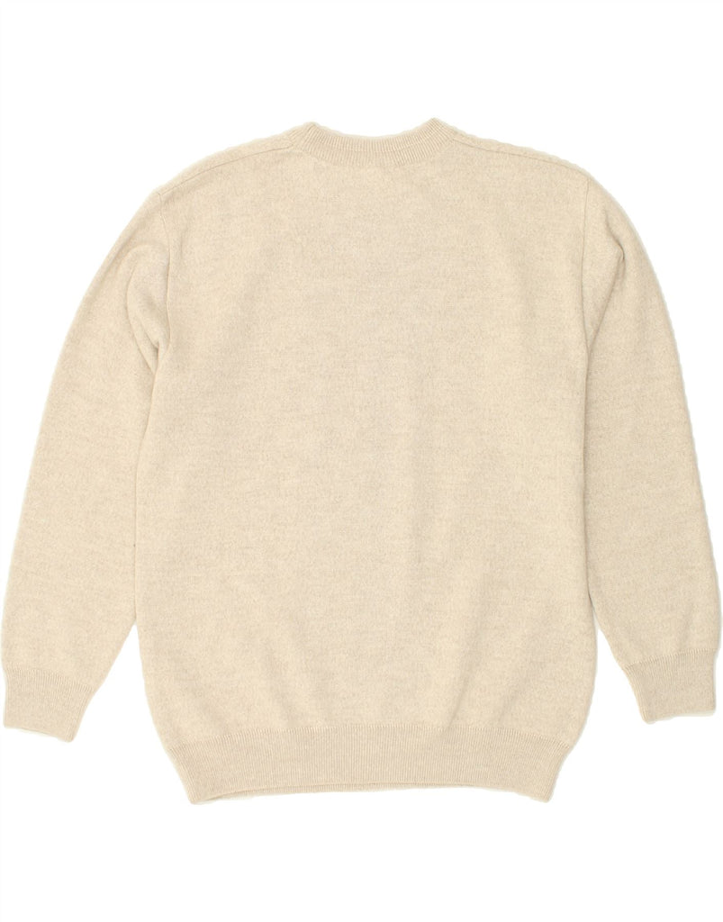 WESTBURY Mens Crew Neck Jumper Sweater Medium Beige Geometric Wool | Vintage WESTBURY | Thrift | Second-Hand WESTBURY | Used Clothing | Messina Hembry 