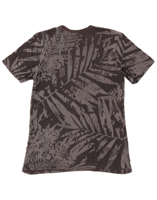 Nike Mens Athletic Cut Graphic T-Shirt Top Medium Grey Floral Cotton