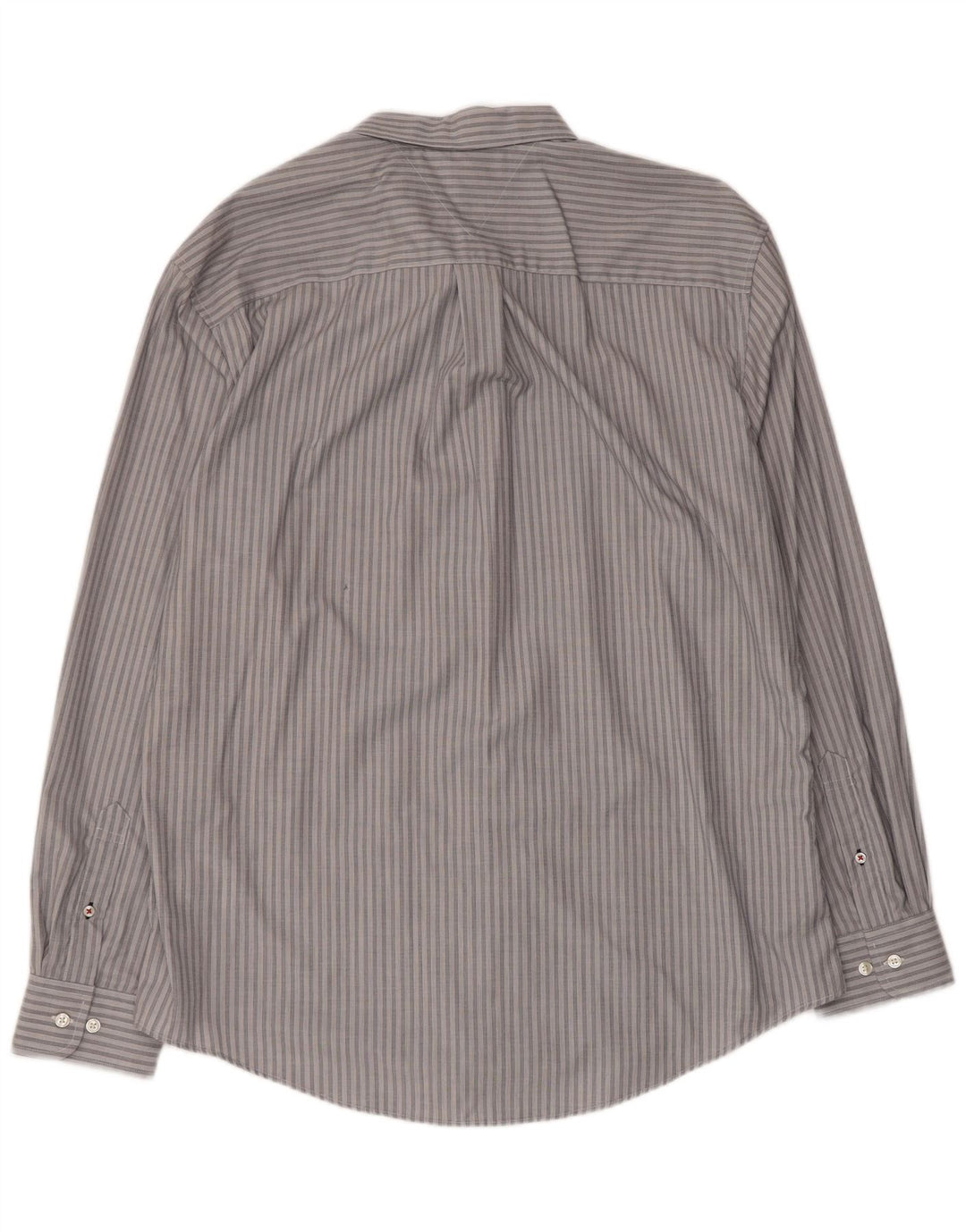 Tommy Hilfiger Mens Shirt XL Grey Striped Cotton