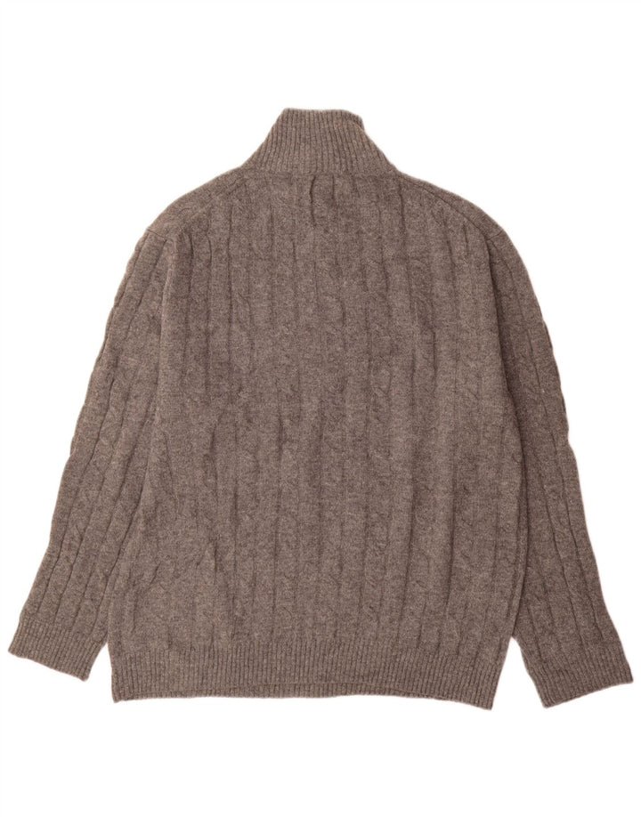 Gant Mens Button Neck Jumper Sweater 3XL Grey Lambswool