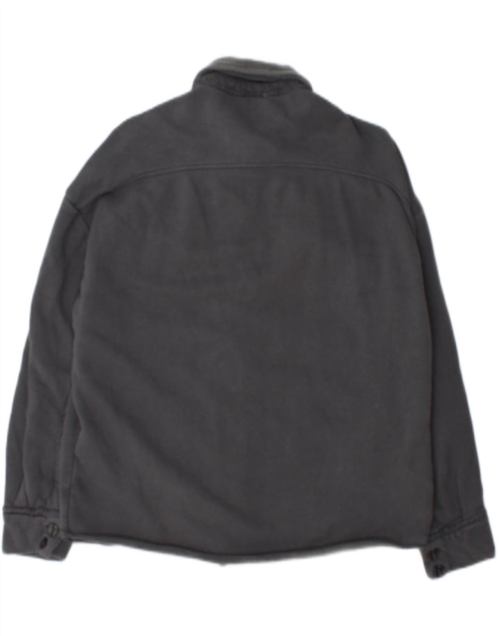 Dkny Womens Overshirt Oversized Shirt UK 2 2XS Grey Cotton