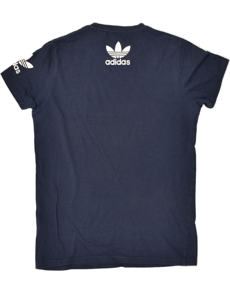 ADIDAS Mens T-Shirt Top Small Navy Blue Cotton | Vintage Adidas | Thrift | Second-Hand Adidas | Used Clothing | Messina Hembry 