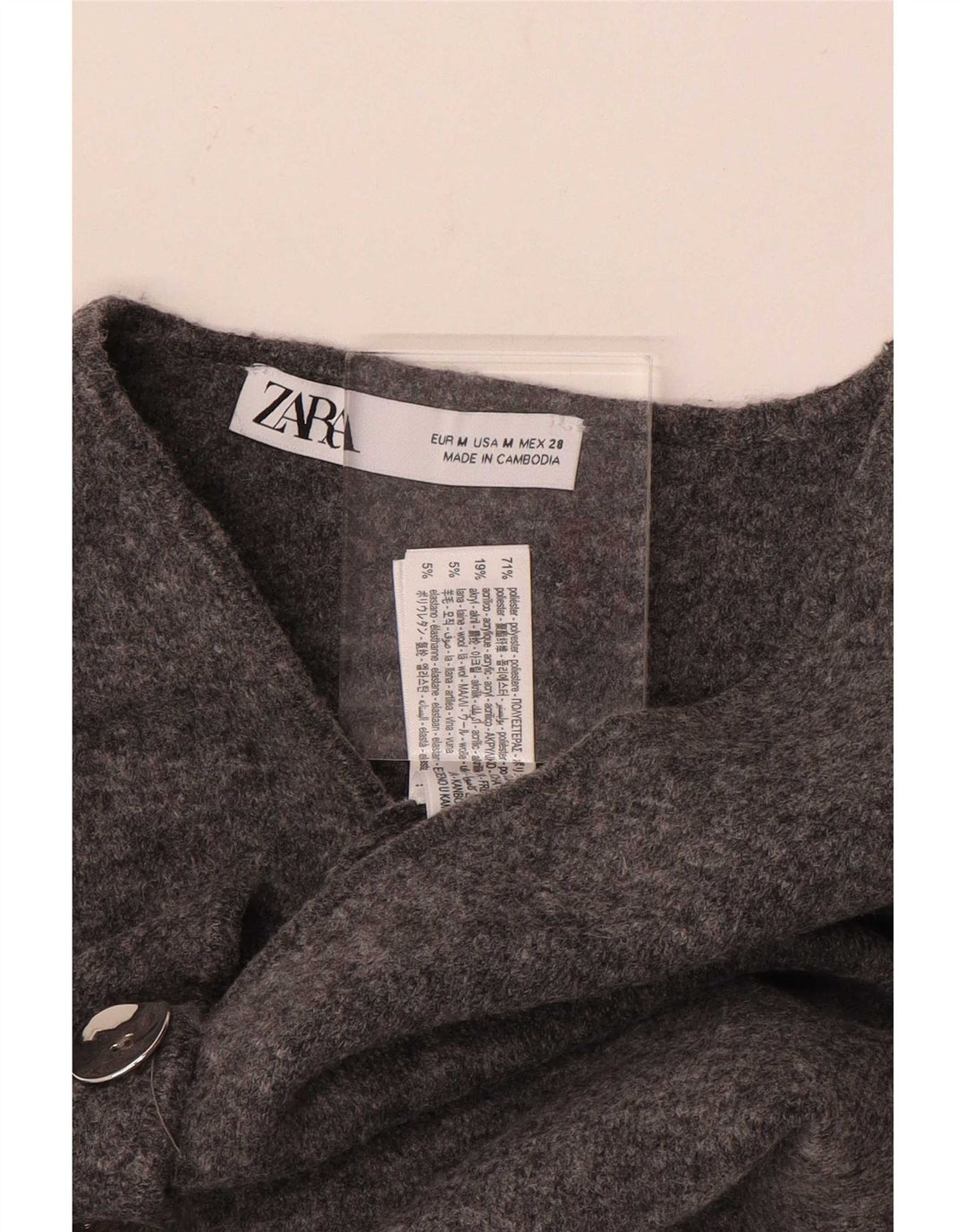 Zara Womens Knit Waistcoat UK 12 Medium Grey Polyester