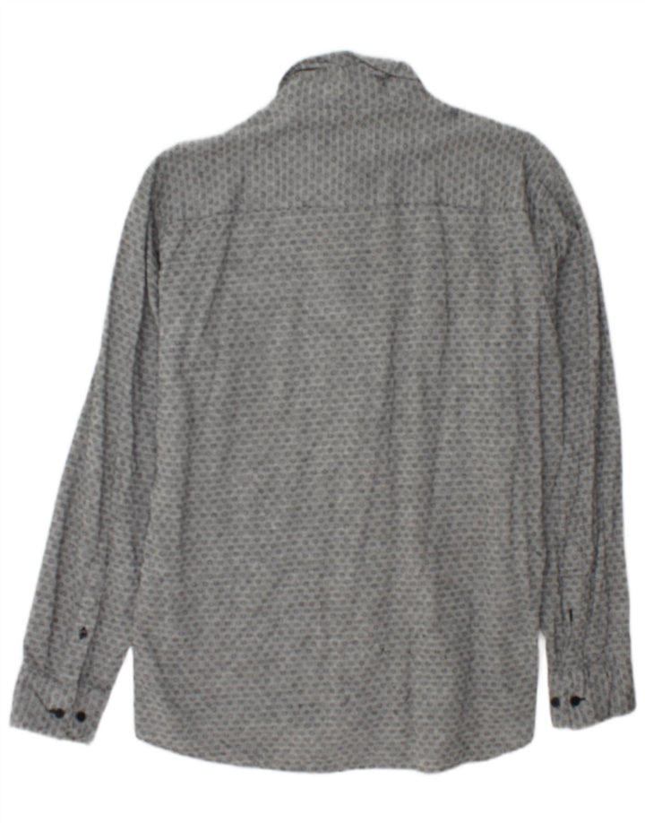 Calvin Klein Mens Shirt Size 43 XL Grey Geometric Cotton