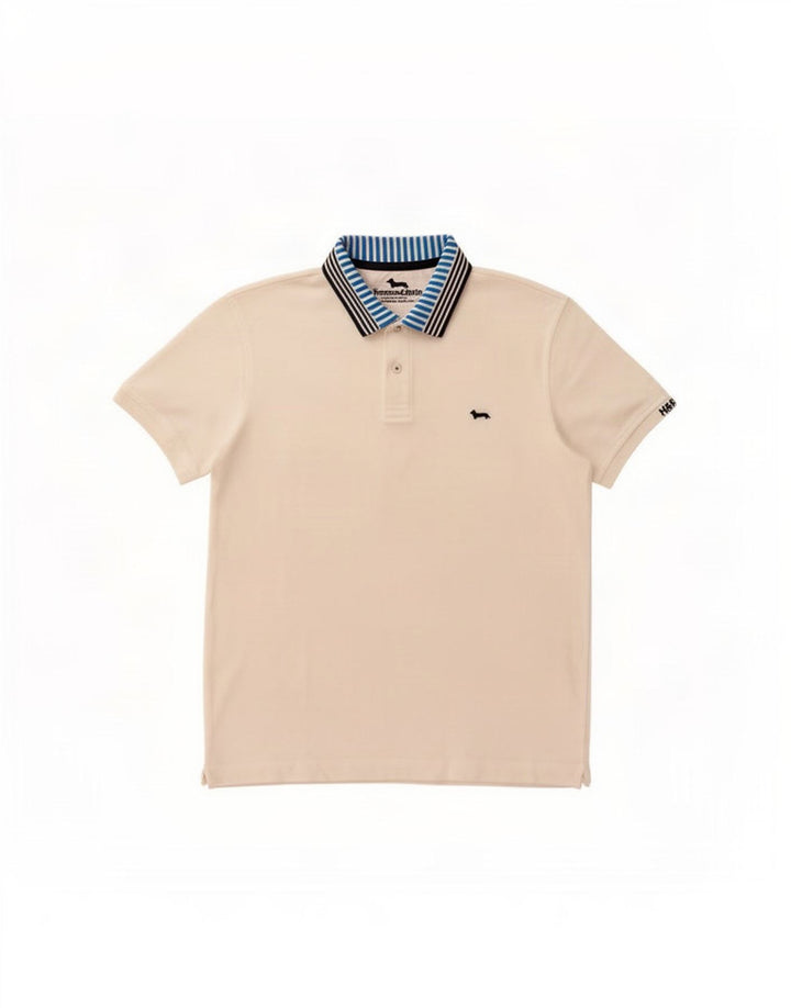 Harmont & Blaine Mens Regular Fit Rugby Polo Shirt Small White Striped