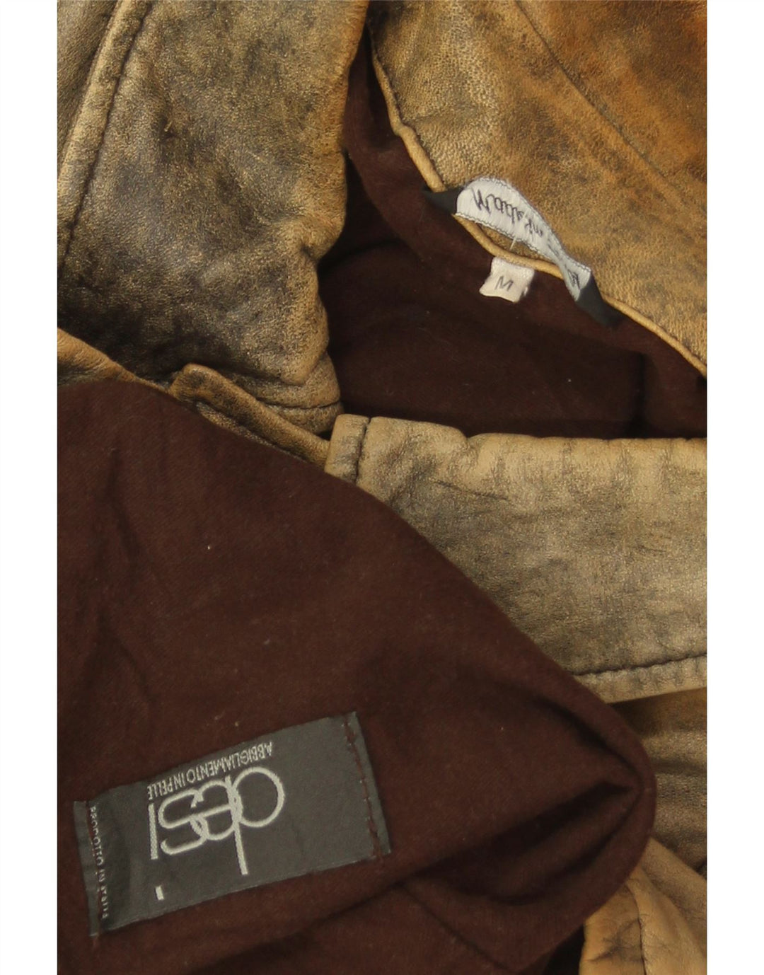 Desi Mens Leather Jacket UK 38 Medium Brown Leather