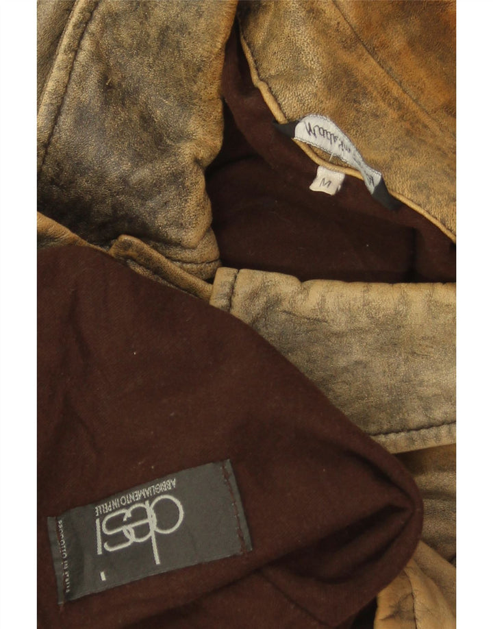 Desi Mens Leather Jacket UK 38 Medium Brown Leather