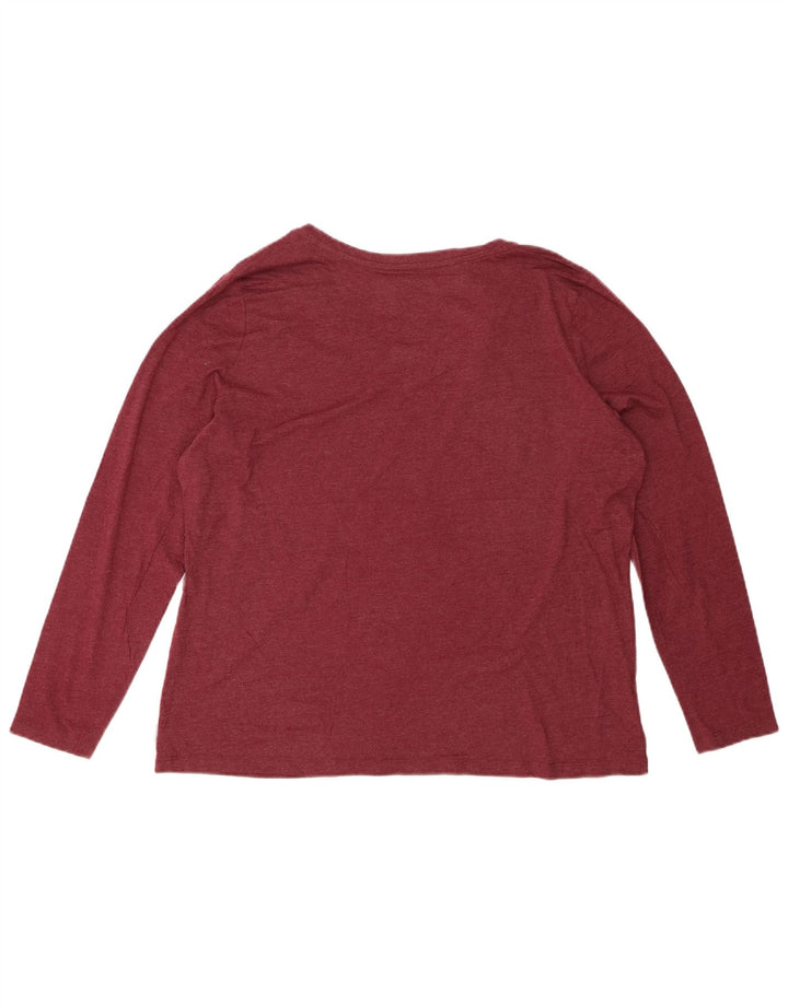 EDDIE BAUER Womens Top Long Sleeve UK 20 2XL Burgundy