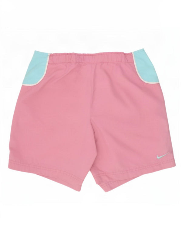 Nike Girls Sport Shorts 12-13 Years Large Pink Colourblock Polyester