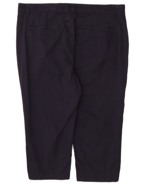 Fat Face Womens High Waist Cropped Trousers UK 18 XL W40 L20 Navy Blue
