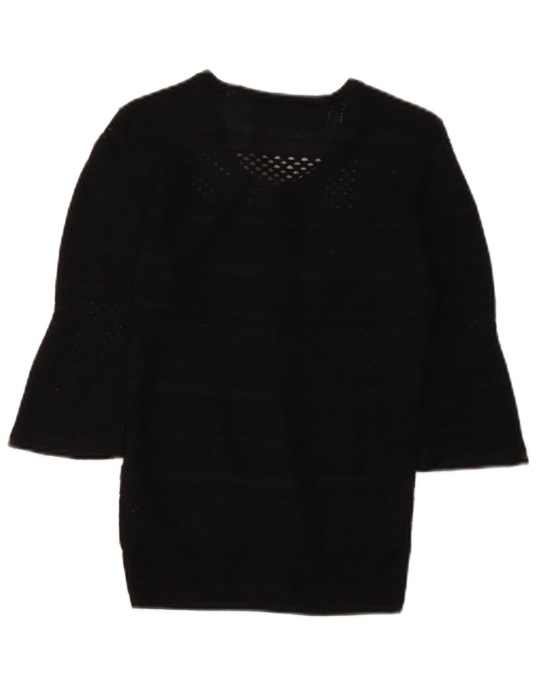 Guess Womens 3/4 Sleeve Cardigan Sweater UK 8 Small Black