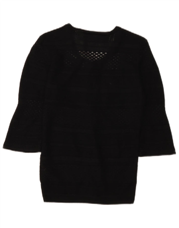 Guess Womens 3/4 Sleeve Cardigan Sweater UK 8 Small Black