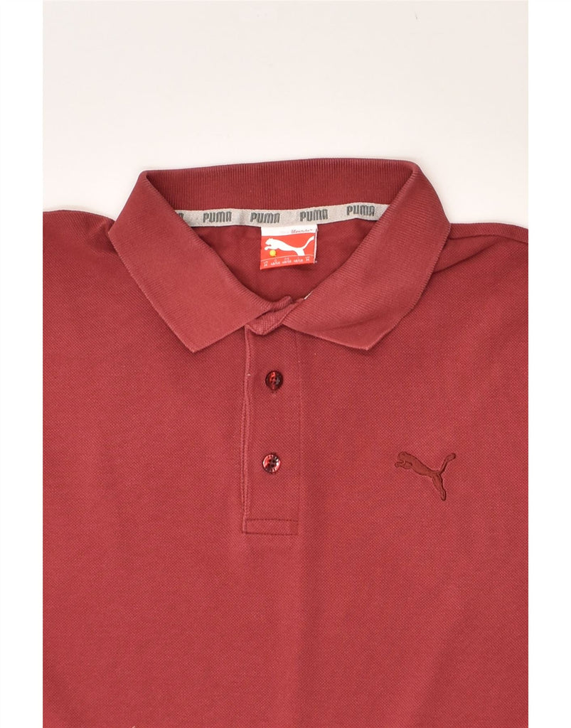 PUMA Mens Polo Shirt Medium Red | Vintage Puma | Thrift | Second-Hand Puma | Used Clothing | Messina Hembry 