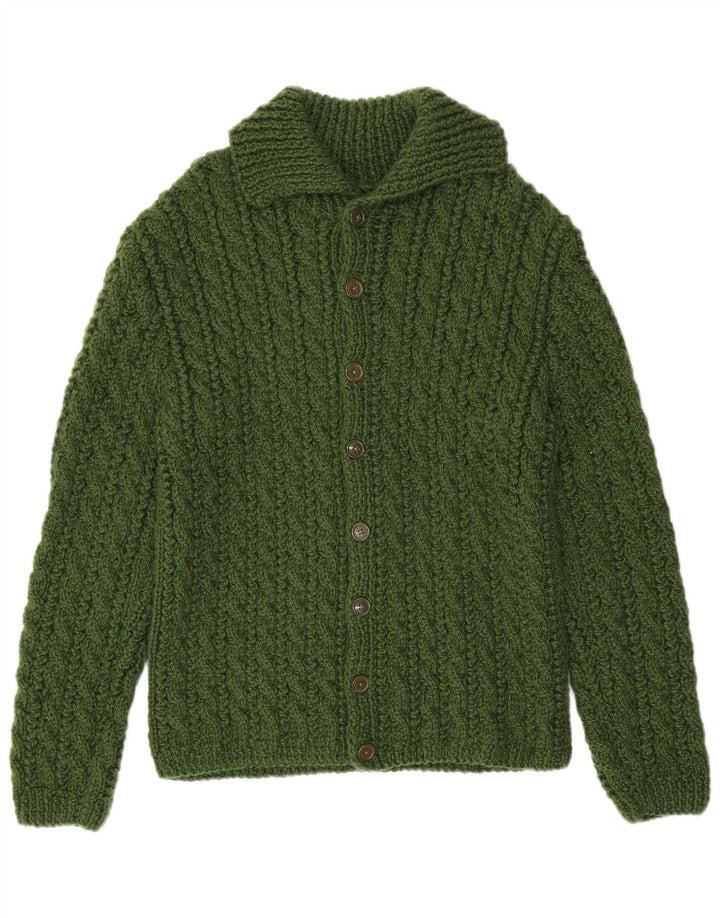 Vintage Mens Cardigan Sweater Small Green