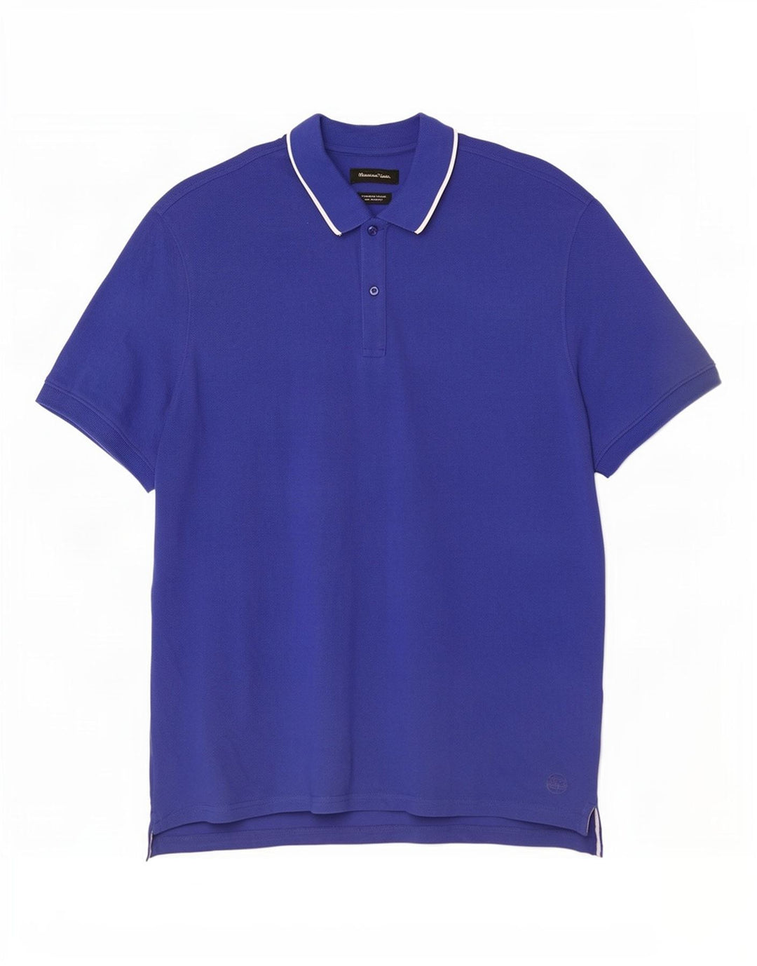 Massimo Dutti Mens Polo Shirt 2XL Blue Cotton