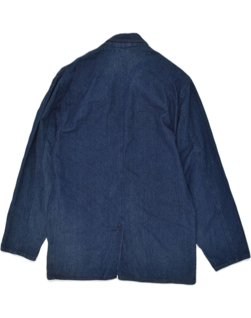 CACHAREL Womens 2 Button Denim Blazer Jacket UK 14 Medium Navy Blue Cotton | Vintage Cacharel | Thrift | Second-Hand Cacharel | Used Clothing | Messina Hembry 