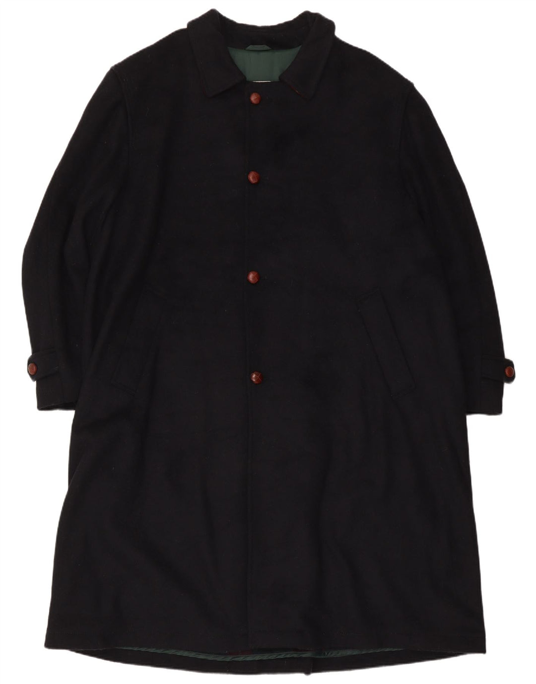 ETON BLUES Mens Overcoat IT 54 2XL Navy Blue Wool