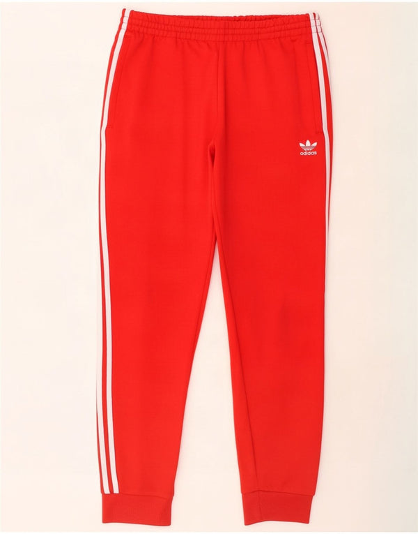 Adidas Mens Tracksuit Trousers Joggers Large Red Polyester