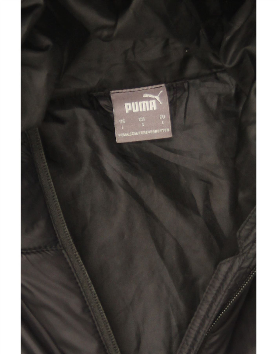 Puma Mens Hooded Padded Jacket UK 40 Large Grey Polyester