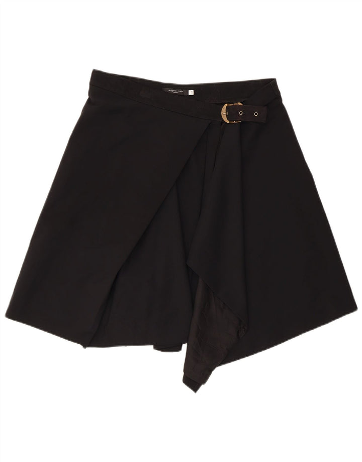 ANGELA MELE Womens Wrap Skirt IT 44 Medium W30 Black Wool