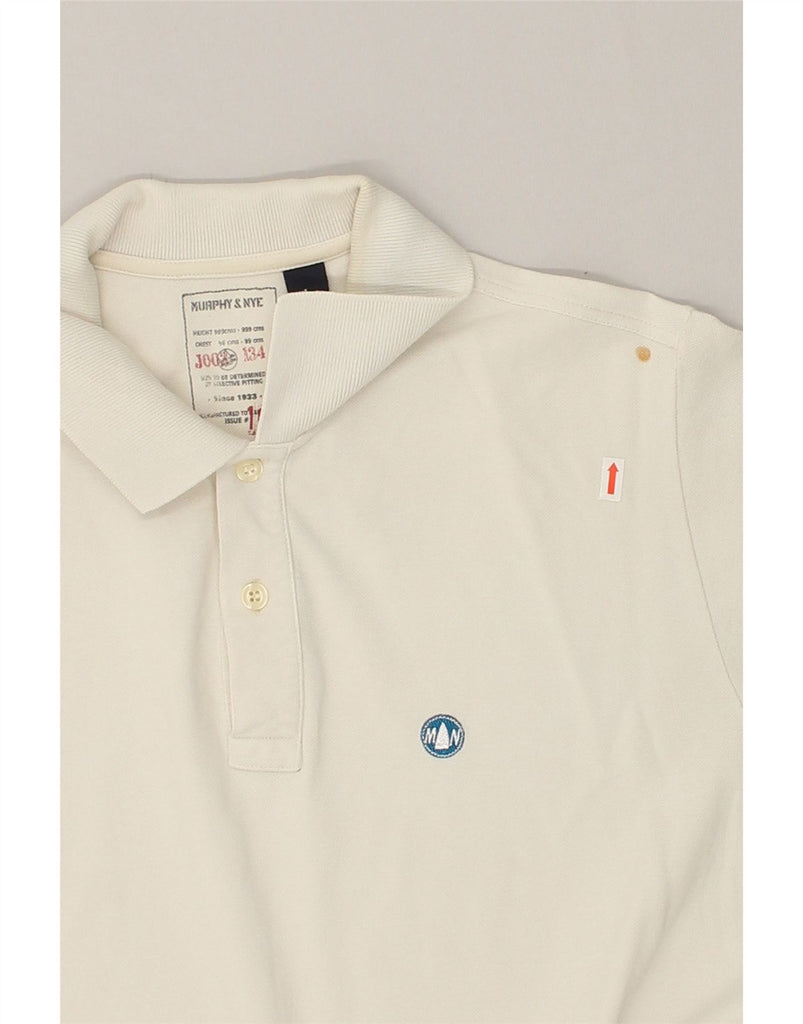 MURPHY & NYE Mens Polo Shirt Large Off White Cotton | Vintage Murphy & Nye | Thrift | Second-Hand Murphy & Nye | Used Clothing | Messina Hembry 