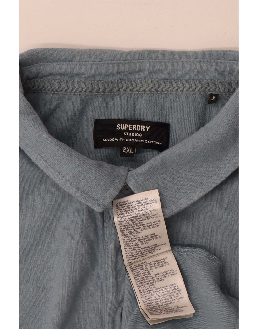 Superdry Mens Polo Shirt 2XL Blue Cotton