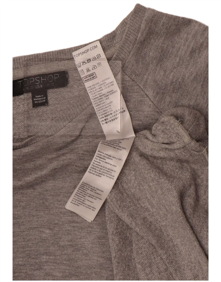 Topshop Womens Oversized Sweatshirt Jumper UK 12 Medium Grey Viscose