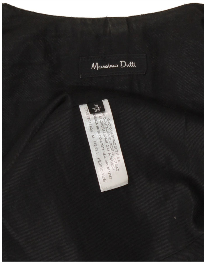 Massimo Dutti Womens OPEN Waistcoat EU 38 Medium Black Cotton