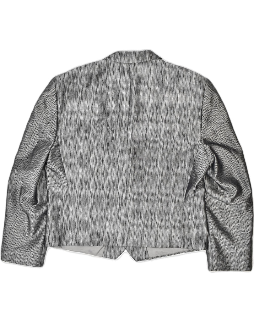 ANGELO LITRICO Womens Crop Double Breasted Blazer Jacket UK 18 XL Grey | Vintage | Thrift | Second-Hand | Used Clothing | Messina Hembry 