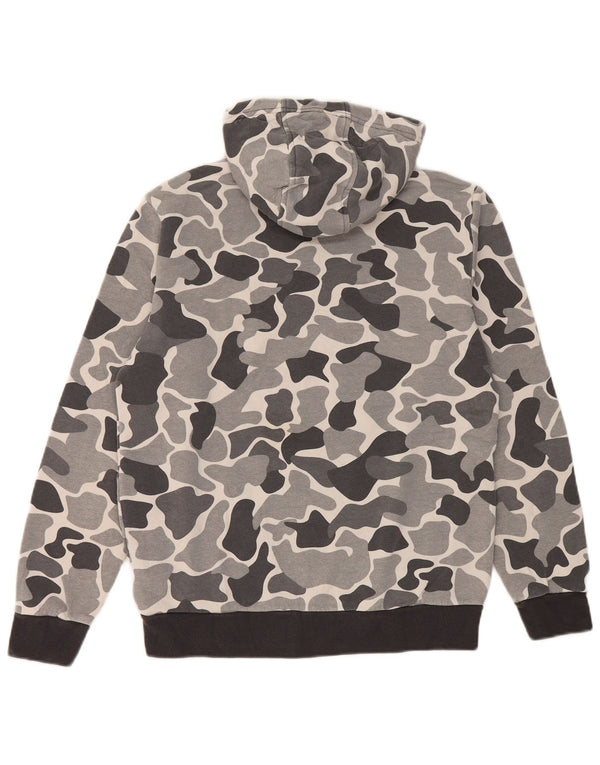 Adidas Boys Graphic Hoodie Jumper 13-14 Years Grey Camouflage Cotton